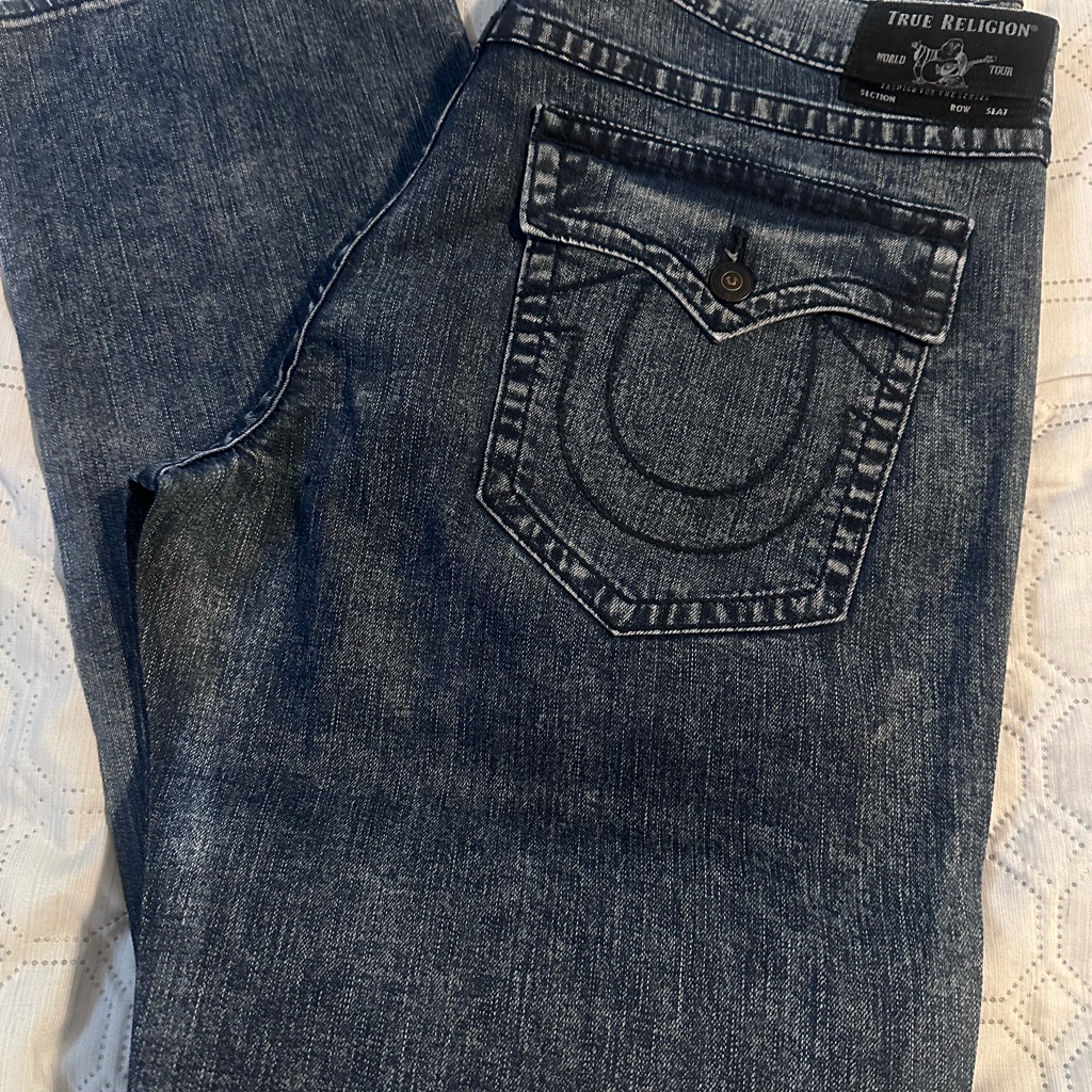 True Religion Men's Relaxed Jeans - Dark Blue Wash
